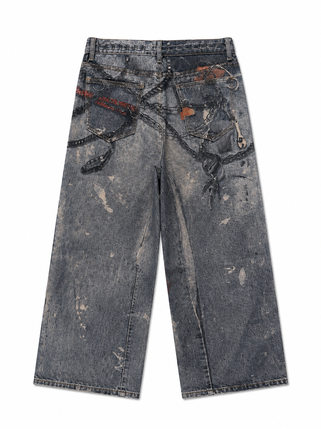 Vintage grunge baggy 3D Printed Jeans Q82