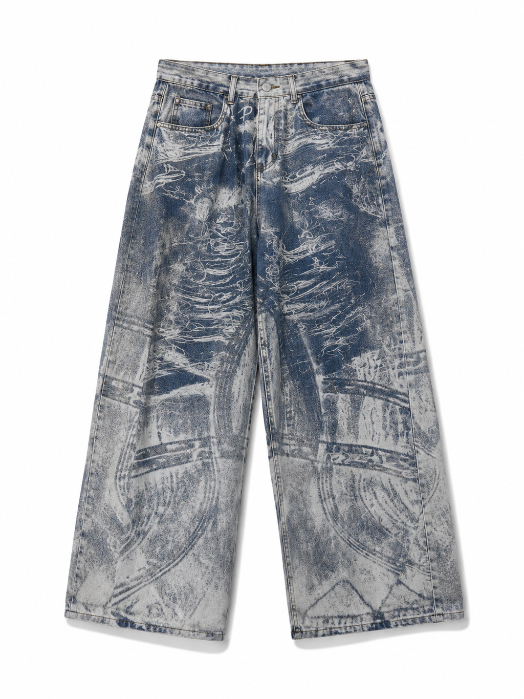 Vintage grunge baggy 3D Printed Jeans Q89