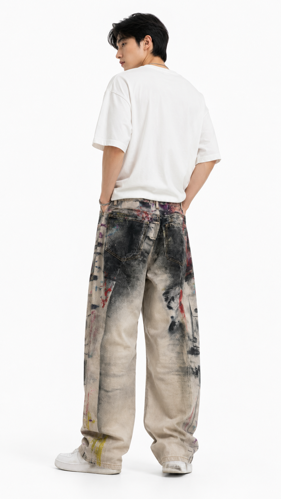 Vintage grunge baggy 3D Printed Jeans Q92