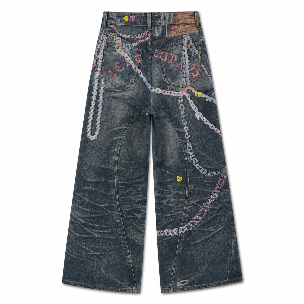 Vintage grunge baggy 3D Printed Jeans Q86